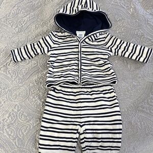 Ralph Lauren Navy and White Striped Baby Hoodie